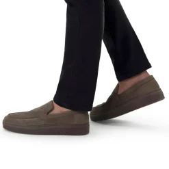 Manfield Antraciete nubuck loafers^Heren Loafers