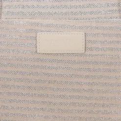 Manfield Beige & zilver gestreepte shopper^ Shoppers