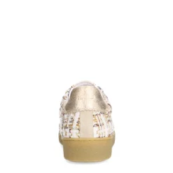 Manfield Beige bouclé sneakers met gouden details^DAMES Sneakers