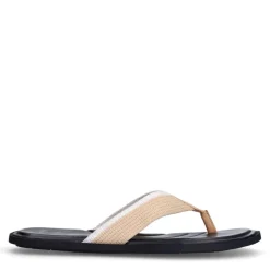 Manfield Beige canvas slipper^Heren Slippers & Sandalen