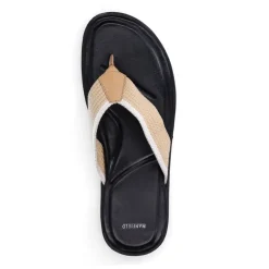 Manfield Beige canvas slipper^Heren Slippers & Sandalen