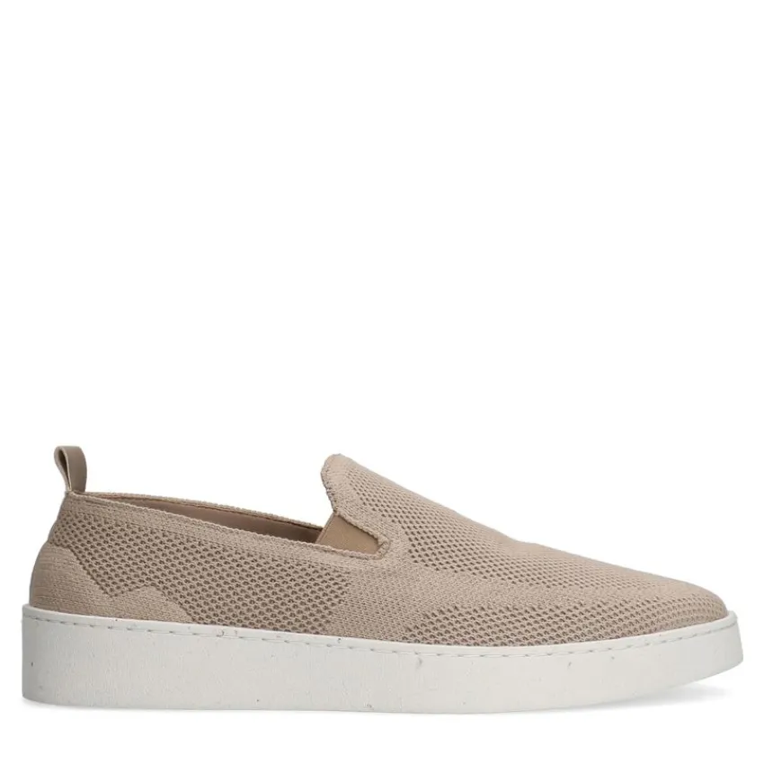 Manfield Beige knit fabric loafers^Heren Loafers