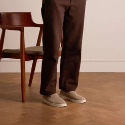 Manfield Beige knit fabric loafers^Heren Loafers