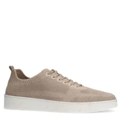 Manfield Beige knit fabric sneakers^Heren Sneakers