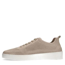 Manfield Beige knit fabric sneakers^Heren Sneakers