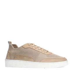 Manfield Beige knit fabric sneakers^Heren Sneakers