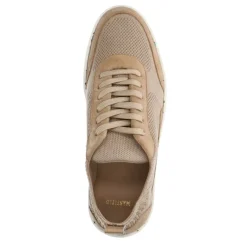 Manfield Beige knit fabric sneakers^Heren Sneakers