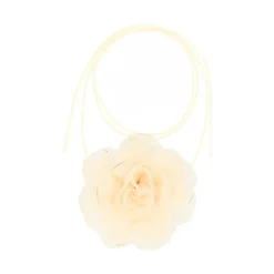 Manfield Beige koordketting met bloem^ Sieraden