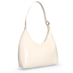 Manfield Beige lak handtas^ Handtassen