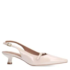 Manfield Beige lak slingbacks^DAMES Pumps|Slingbacks