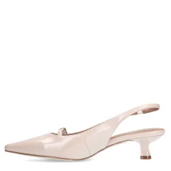 Manfield Beige lak slingbacks^DAMES Pumps|Slingbacks