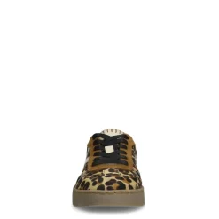 Manfield Beige leopard sneakers met ponytail^DAMES Sneakers