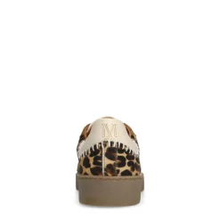 Manfield Beige leopard sneakers met ponytail^DAMES Sneakers