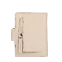 Manfield Beige leren portemonnee^ Portemonnees