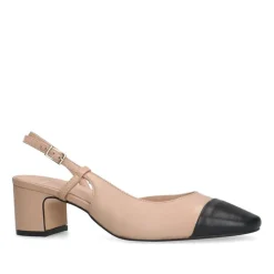 Manfield Beige leren slingback pumps^DAMES Pumps|Slingbacks