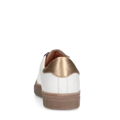 Manfield Beige leren sneakers^DAMES Sneakers