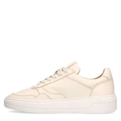 Manfield Beige leren sneakers^Heren Sneakers