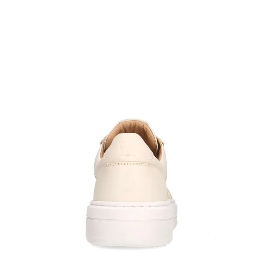 Manfield Beige leren sneakers^Heren Sneakers