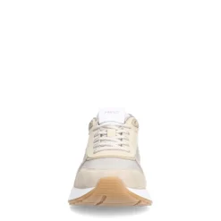 Manfield Beige leren sneakers^Heren Sneakers