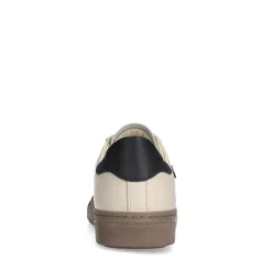 Manfield Beige leren sneakers^DAMES Sneakers