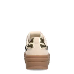 Manfield Beige leren sneakers met suède details^DAMES Sneakers