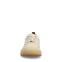 Manfield Beige leren sneakers met suède details^Heren Sneakers