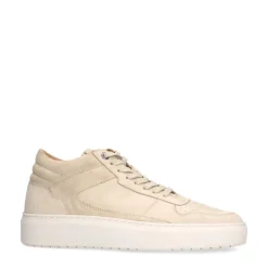 Manfield Beige nubuck sneakers^Heren Sneakers