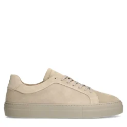 Manfield Beige nubuck sneakers^Heren Sneakers