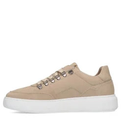 Manfield Beige nubuck sneakers^Heren Sneakers