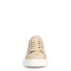 Manfield Beige nubuck sneakers met grijze details^Heren Sneakers