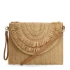Manfield Beige raffia schoudertas^ Schoudertassen
