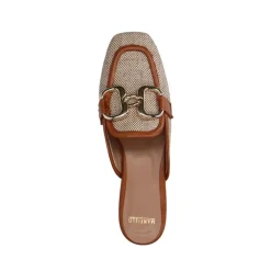 Manfield Beige raffia slip on loafers^DAMES Loafers