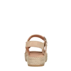 Manfield Beige sandalen met suède banden^DAMES Espadrilles|Sandalen
