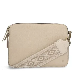 Manfield Beige schoudertas met bijpassende bagstrap^ Schoudertassen