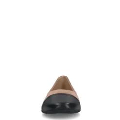 Manfield Beige suède ballerina's met zwarte neus^DAMES Loafers