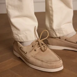 Manfield Beige suède bootschoenen^Heren Veterschoenen|Loafers