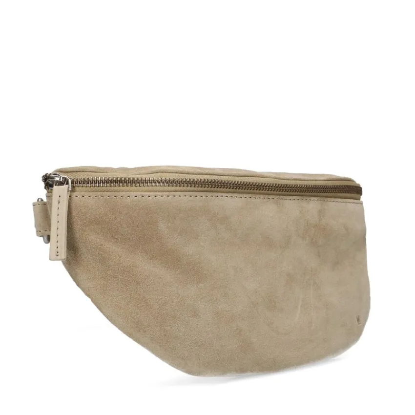Manfield Beige suède bum bag^ Heuptassen