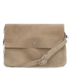 Manfield Beige suède clutch^ Clutches