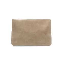 Manfield Beige suède clutch^ Clutches