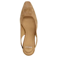 Manfield Beige suède croco slingbacks^DAMES Pumps|Slingbacks