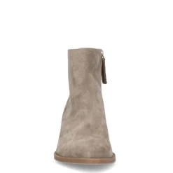 Manfield Beige suède lage cowboy laarzen^DAMES Enkellaarsjes