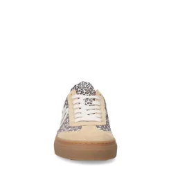 Manfield Beige suède leopard sneakers^DAMES Sneakers