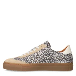 Manfield Beige suède leopard sneakers^DAMES Sneakers