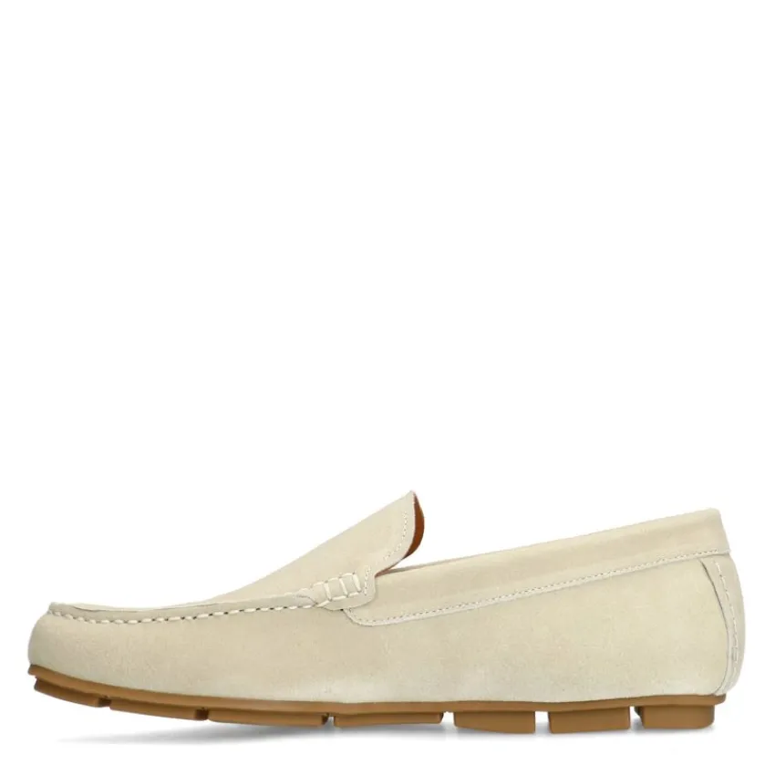 Manfield Beige suède loafer^Heren Loafers
