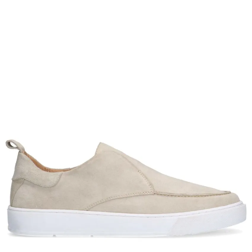 Manfield Beige suède loafer^Heren Loafers