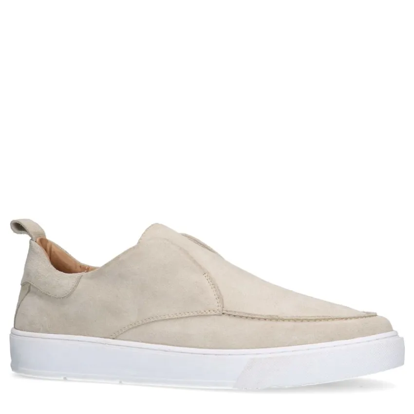 Manfield Beige suède loafer^Heren Loafers