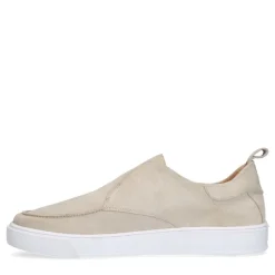 Manfield Beige suède loafer^Heren Loafers