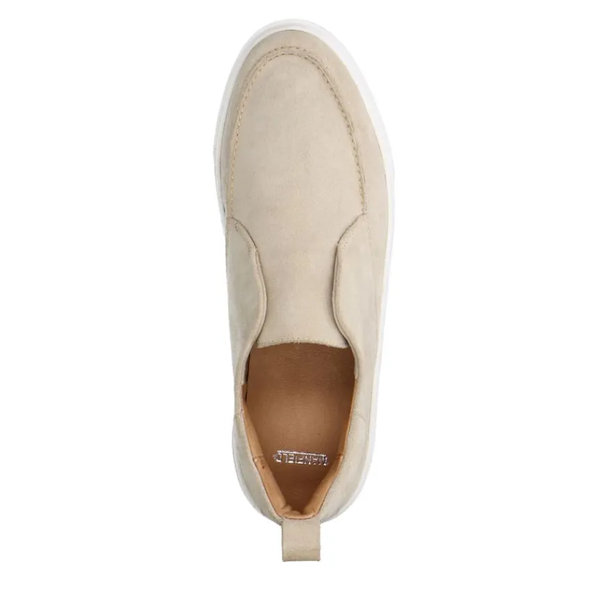Manfield Beige suède loafer^Heren Loafers