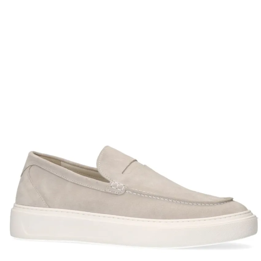 Manfield Beige suède loafers^Heren Loafers