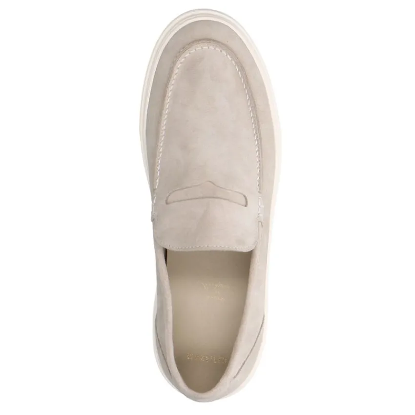 Manfield Beige suède loafers^Heren Loafers